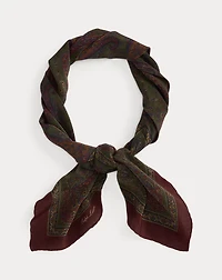 Paisley-Print Silk Crepe Neckerchief