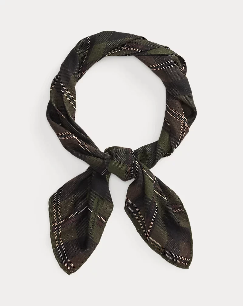 Plaid Cashmere-Silk Neckerchief