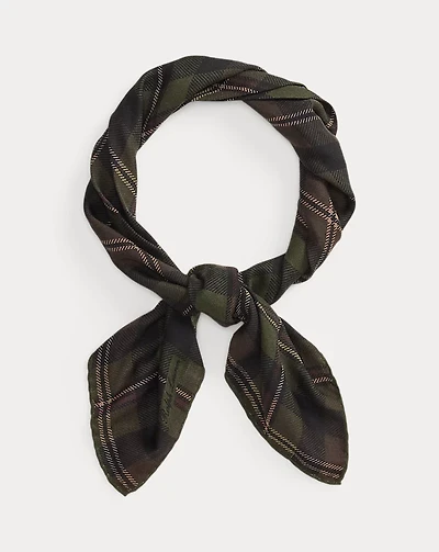 Plaid Cashmere-Silk Neckerchief