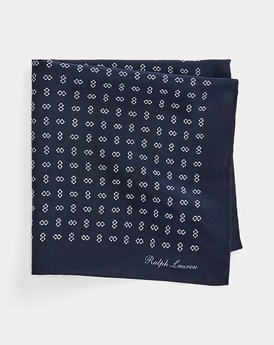Linked-Diamonds Silk Pocket Square