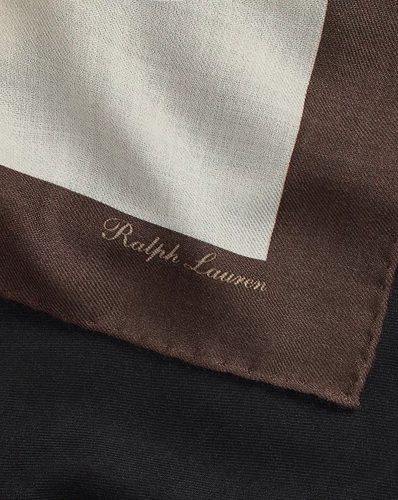 Skier-Print Silk Square Scarf