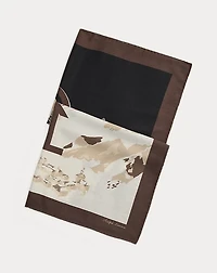 Skier-Print Silk Square Scarf