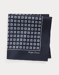 Square-Print Silk Pocket Square