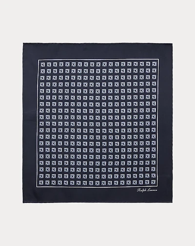 Square-Print Silk Pocket Square