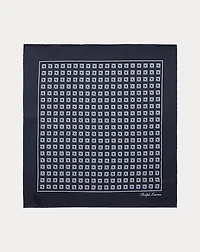Square-Print Silk Pocket Square