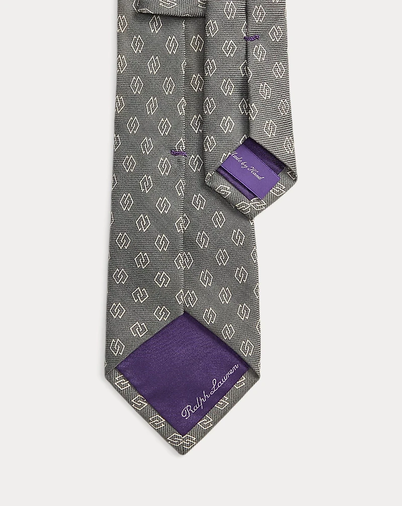 Linked-Diamonds Cashmere-Silk Tie