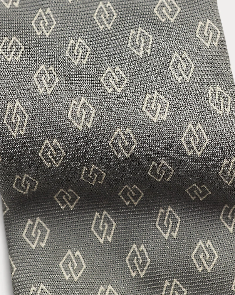 Linked-Diamonds Cashmere-Silk Tie