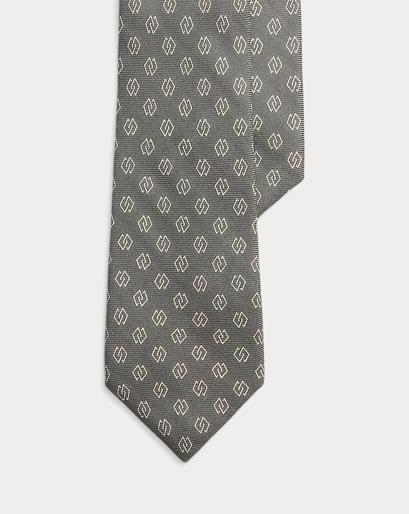 Linked-Diamonds Cashmere-Silk Tie
