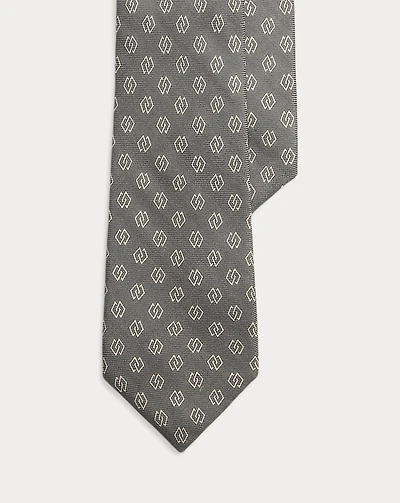 Linked-Diamonds Cashmere-Silk Tie