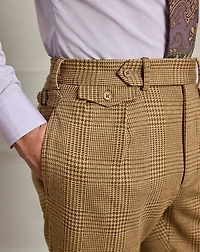 Hand-Tailored Plaid Jersey Suit Trouser