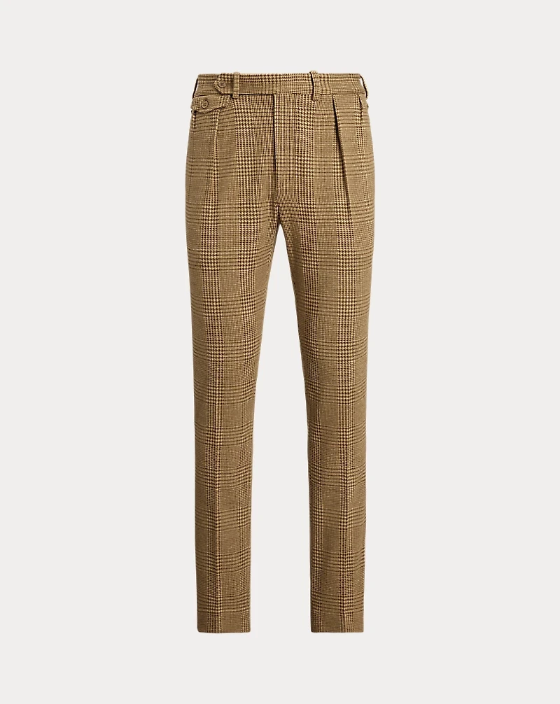 Hand-Tailored Plaid Jersey Suit Trouser