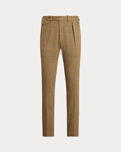 Hand-Tailored Plaid Jersey Suit Trouser