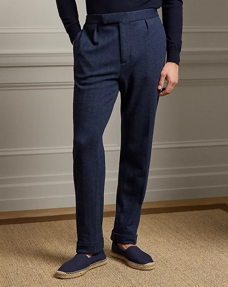 Hand-Tailored Herringbone Suit Trouser