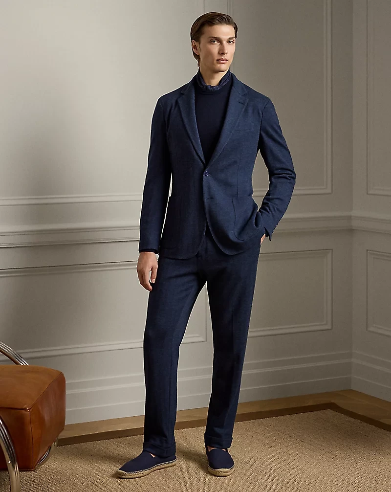 Hand-Tailored Herringbone Suit Trouser