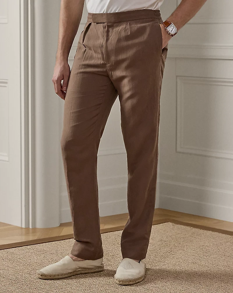 Hand-Tailored Silk-Linen Suit Trouser