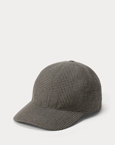 Glen Plaid Wool-Silk-Cashmere Ball Cap