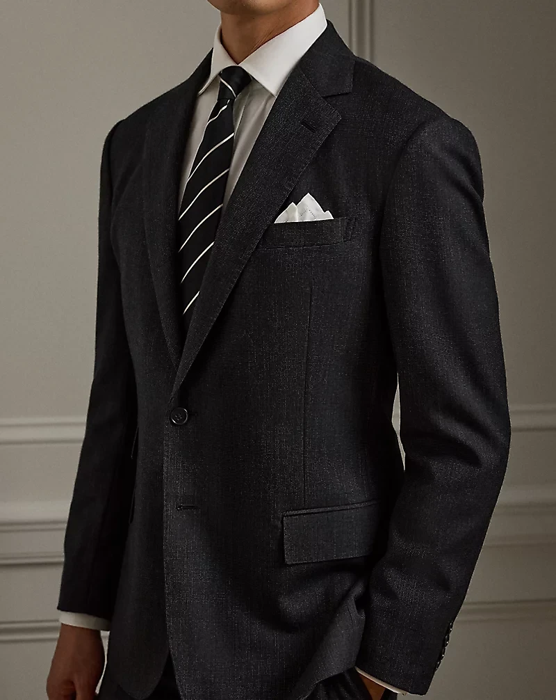 Kent Hand-Tailored Pin Dot Wool Suit 