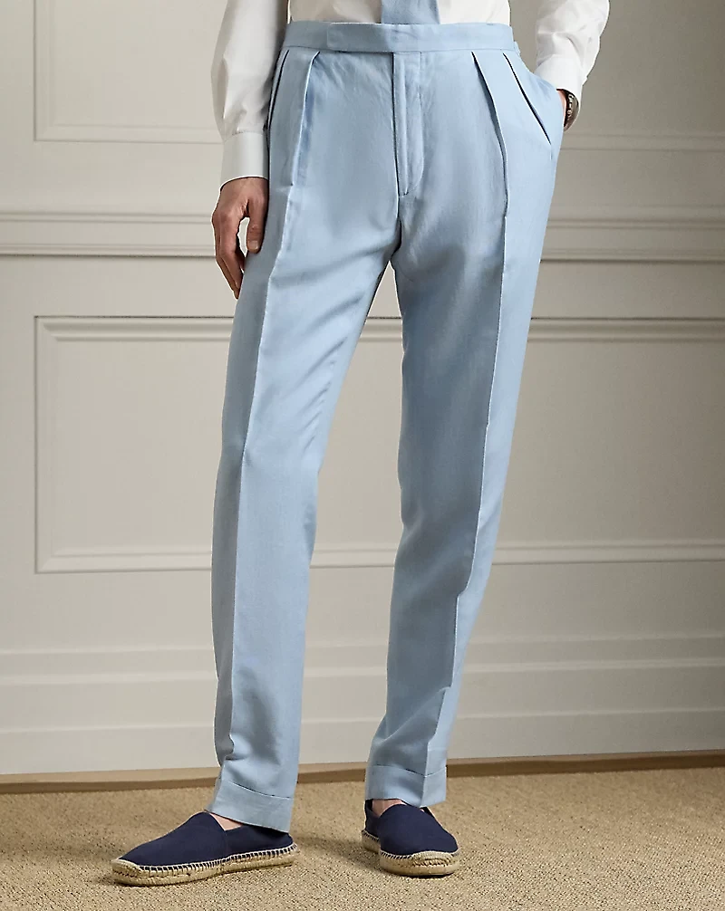 Gregory Hand-Tailored Linen-Silk Trouser
