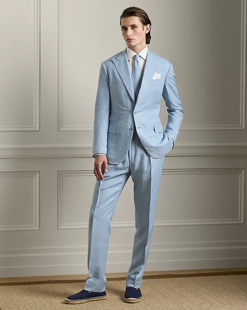 Gregory Hand-Tailored Linen-Silk Trouser