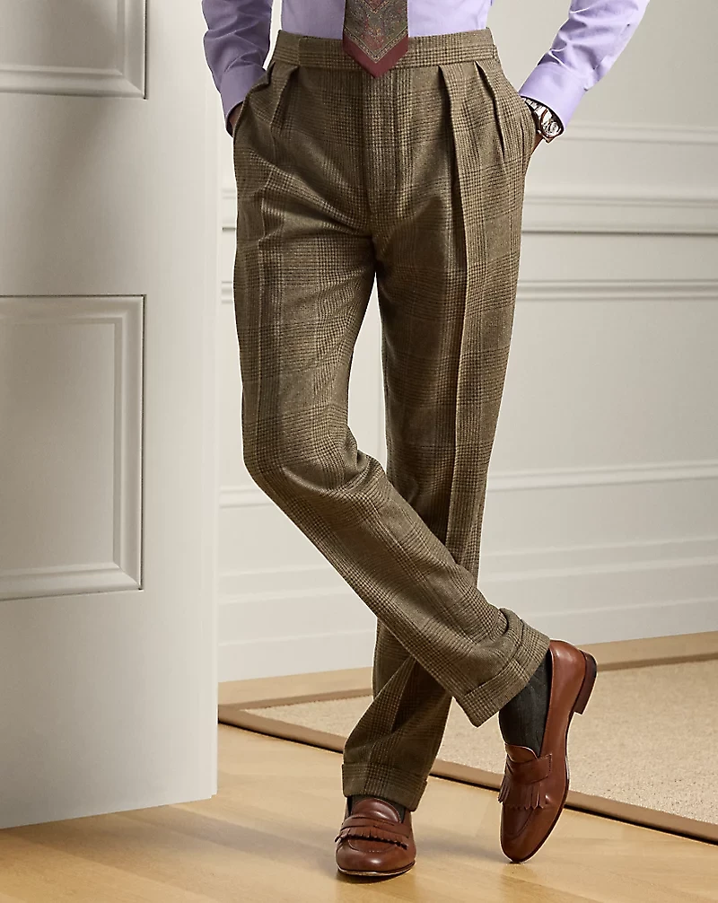 Gregory Handmade Plaid Cashmere Trouser