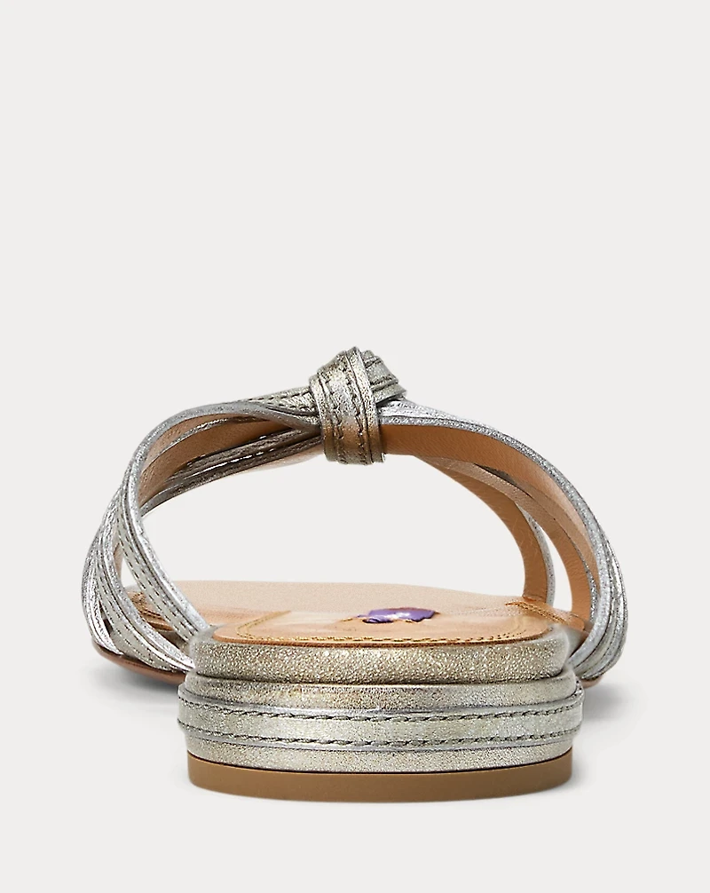 Kieran Metallic Calfskin Sandal
