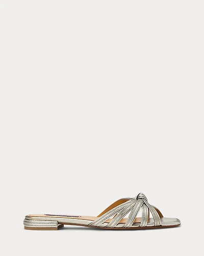 Kieran Metallic Calfskin Sandal