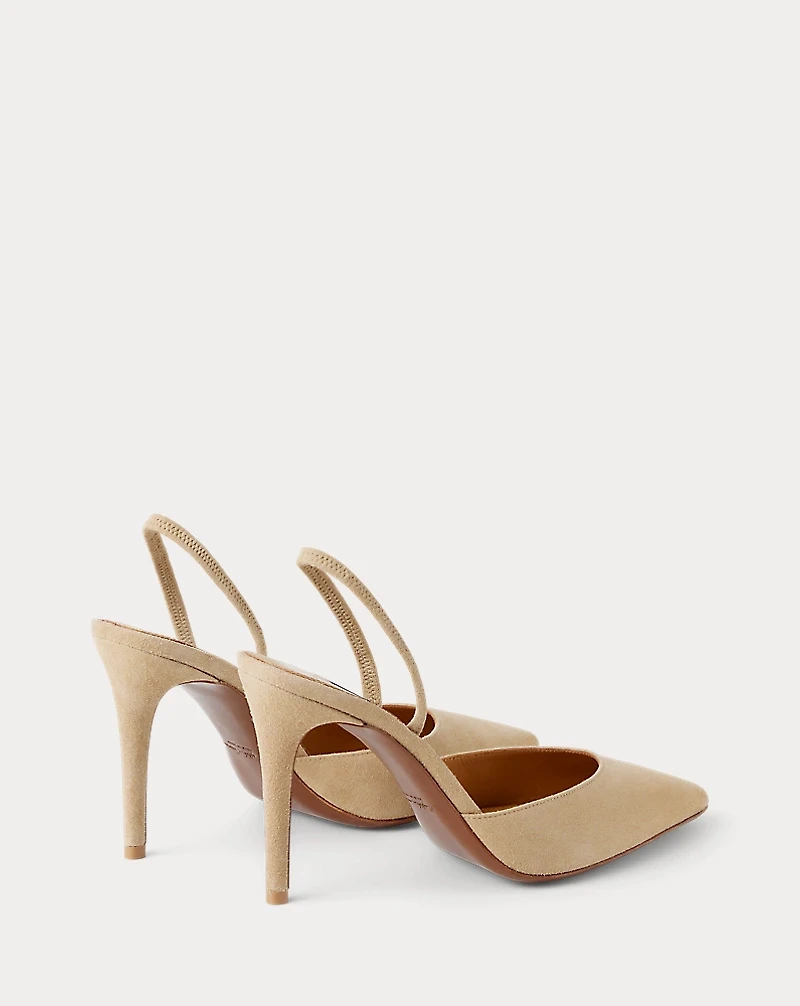 Marcy 95 MM Goat-Suede Slingback Pump