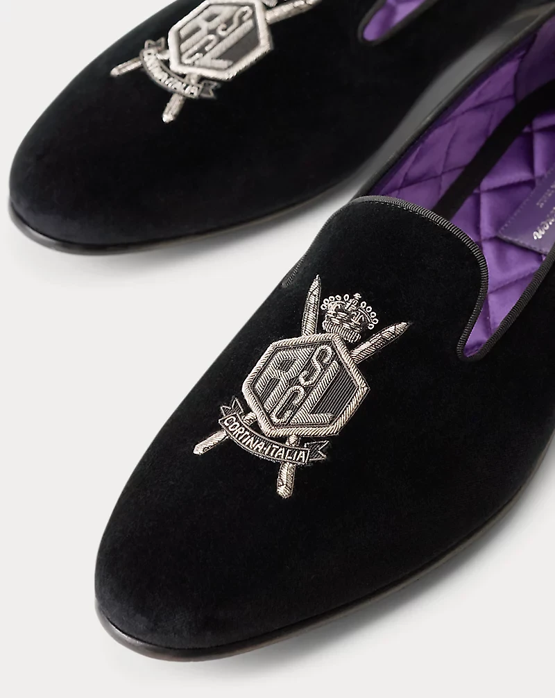 Alonzo Bullion Crest Velvet Slipper