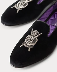 Alonzo Bullion Crest Velvet Slipper