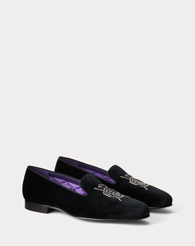 Alonzo Bullion Crest Velvet Slipper