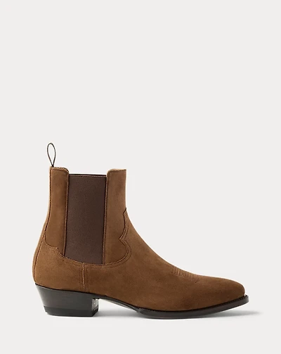 Calf-Suede Chelsea Western Boot
