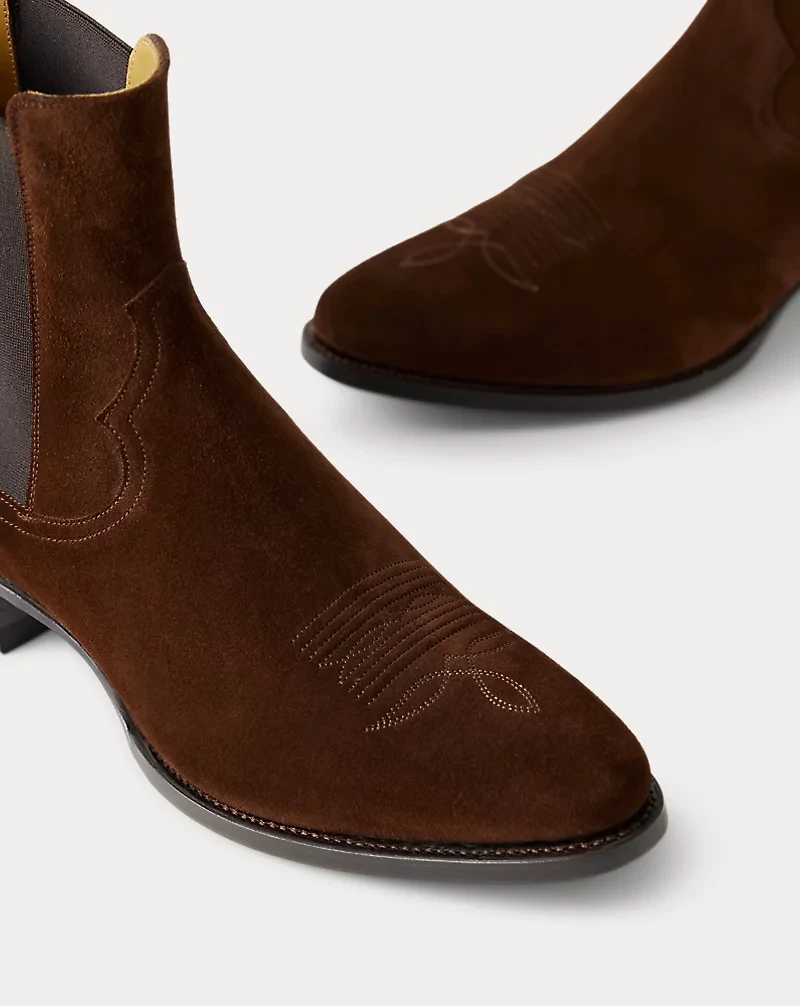 Calf-Suede Chelsea Western Boot