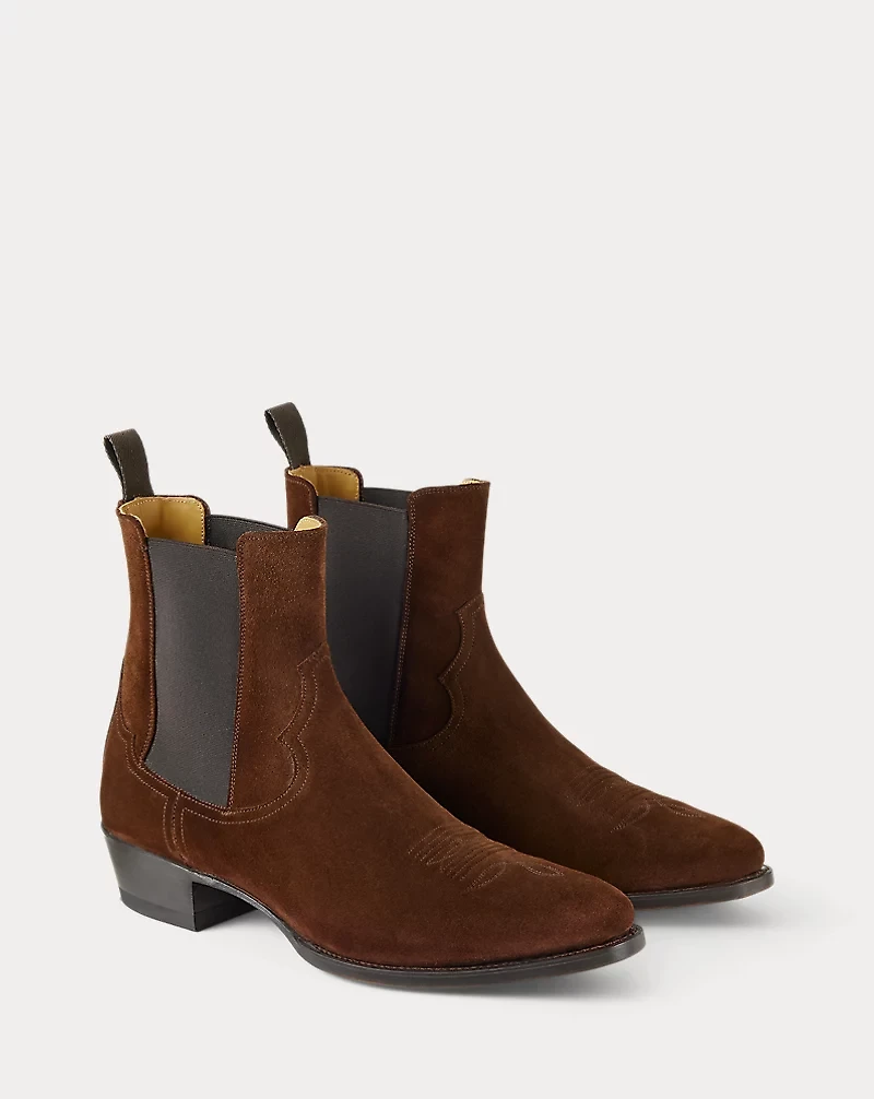 Calf-Suede Chelsea Western Boot
