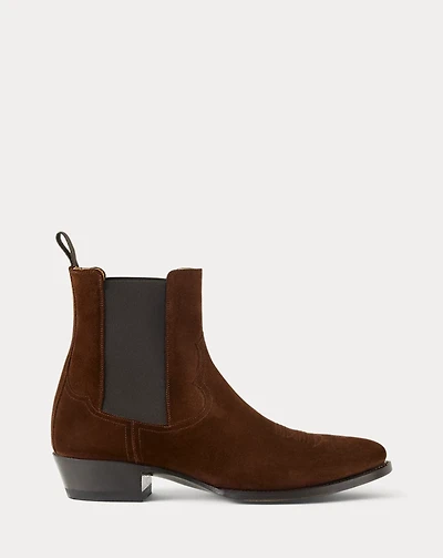 Calf-Suede Chelsea Western Boot
