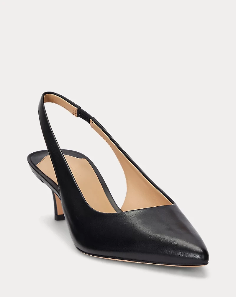 Lolah Burnished Leather Slingback Pump