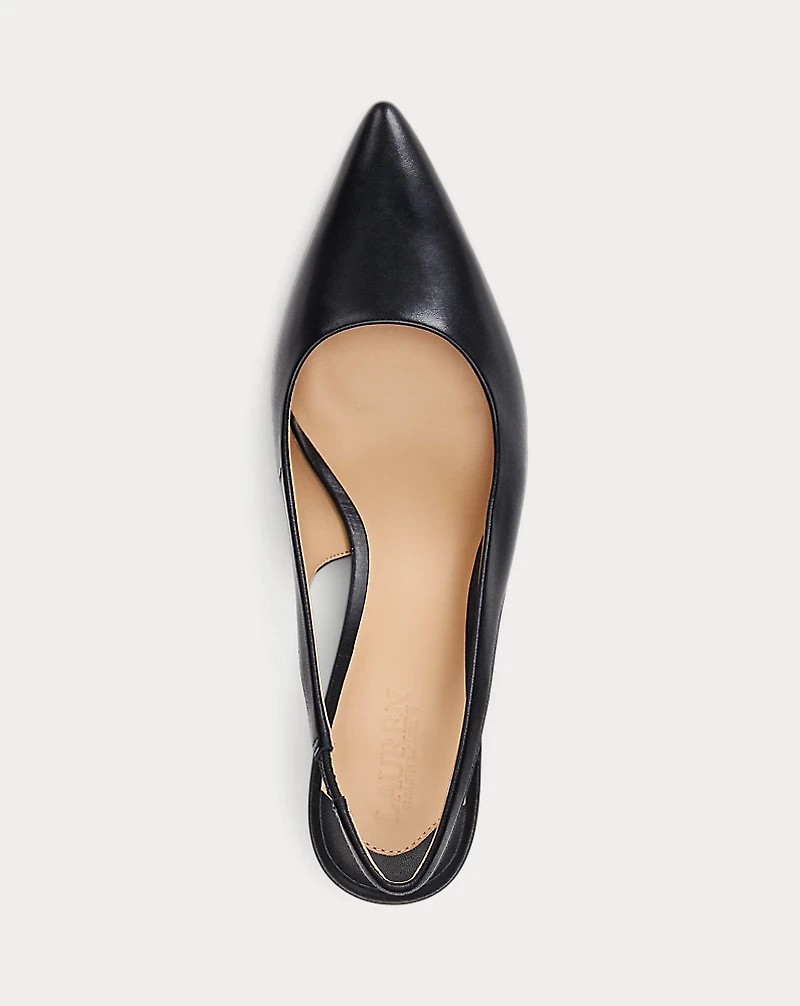 Lolah Burnished Leather Slingback Pump