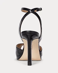 Kyla Crocodile-Embossed Leather Sandal