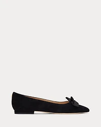 Londyn Bow-Trim Suede Ballet Flat