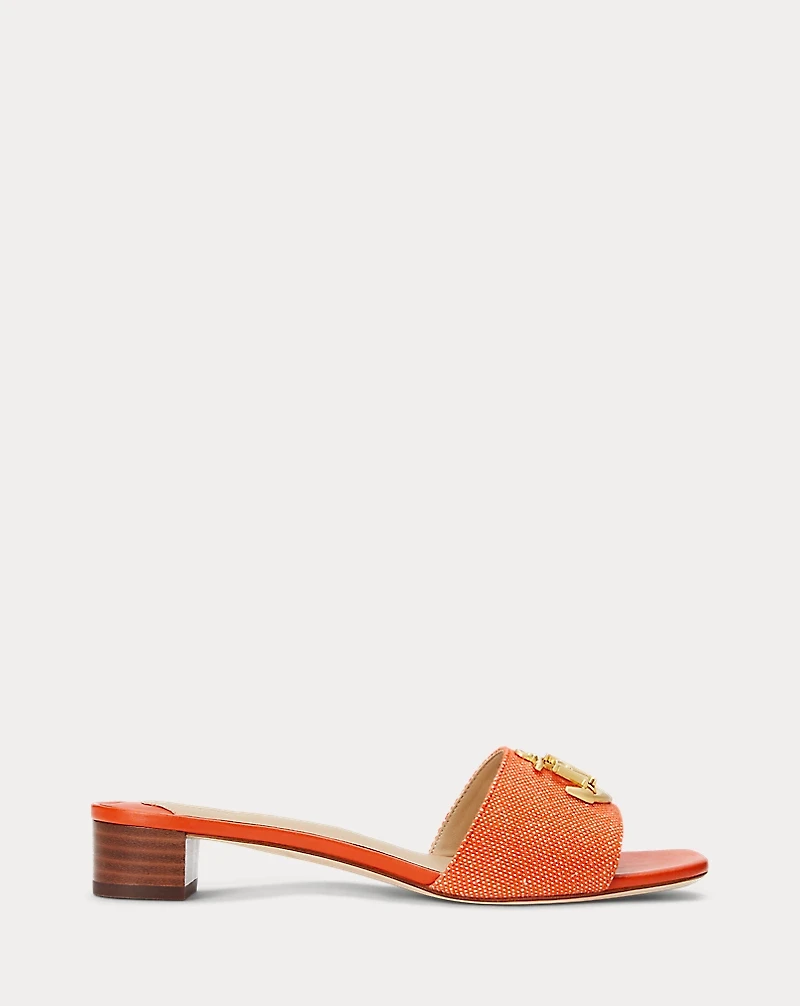Fay Anchor-Logo Cross-Dyed Canvas Sandal