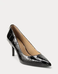 Lanette Croc-Embossed Leather Pump