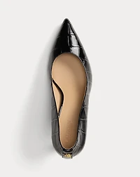 Lanette Croc-Embossed Leather Pump