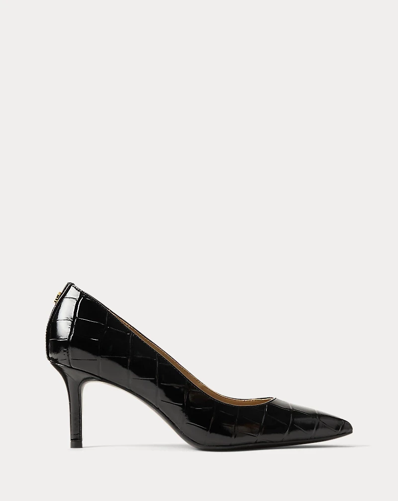 Lanette Croc-Embossed Leather Pump