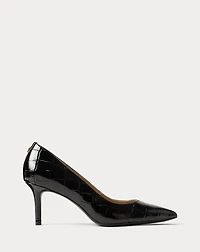 Lanette Croc-Embossed Leather Pump