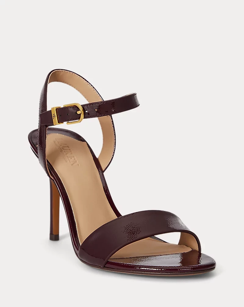 Gwen Crinkle Patent Leather Sandal