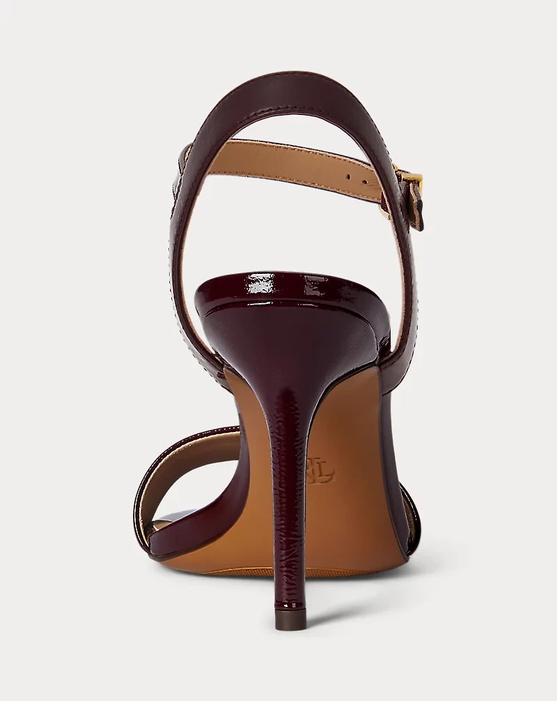 Gwen Crinkle Patent Leather Sandal