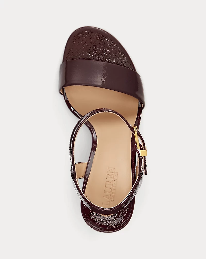Gwen Crinkle Patent Leather Sandal