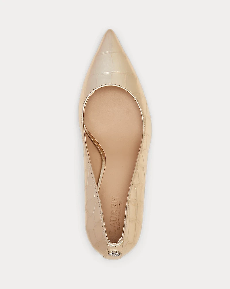 Lanette Metallic Embossed Leather Pump