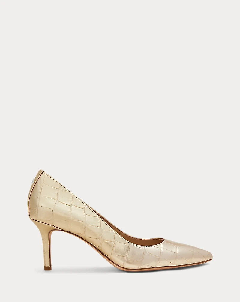 Lanette Metallic Embossed Leather Pump