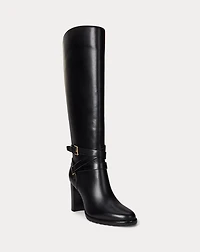 Collins Burnished Leather Tall Boot Heel