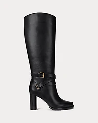 Collins Burnished Leather Tall Boot Heel
